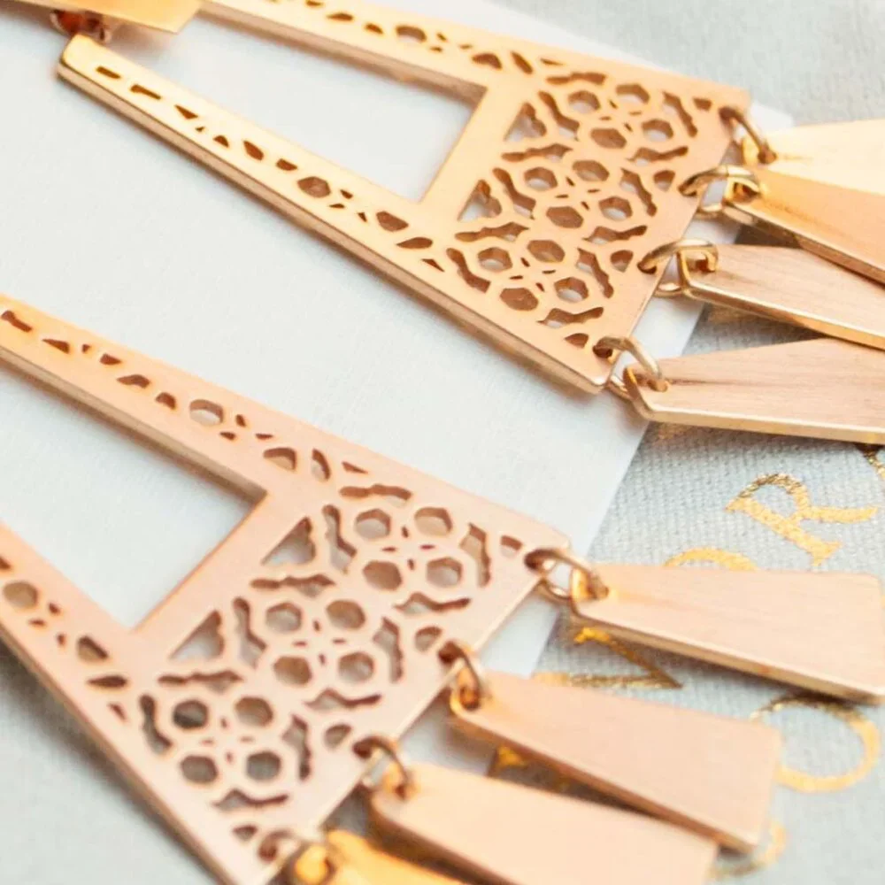 Kendra Scott Rose Gold Kase Fringe Earrings